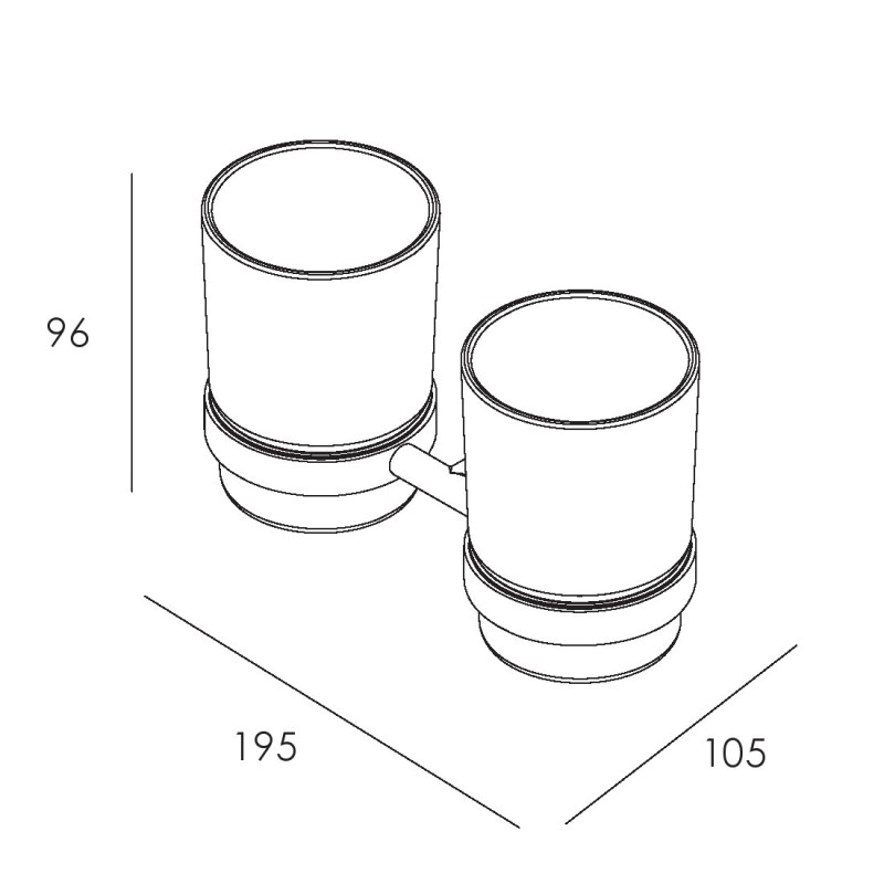 IMPRESE SKALA склянка подвійна, хром, (122275)