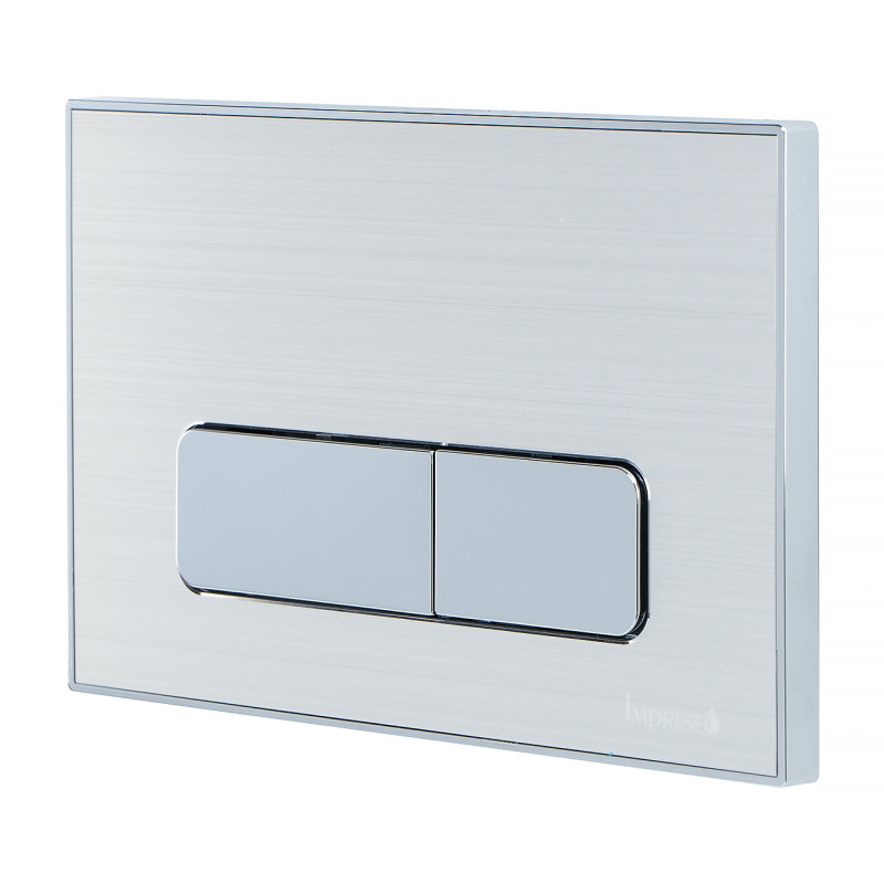 IMPRESE i7113, клавиша смыва, серебро сатин, вставка из алюминия, (i7113AP)