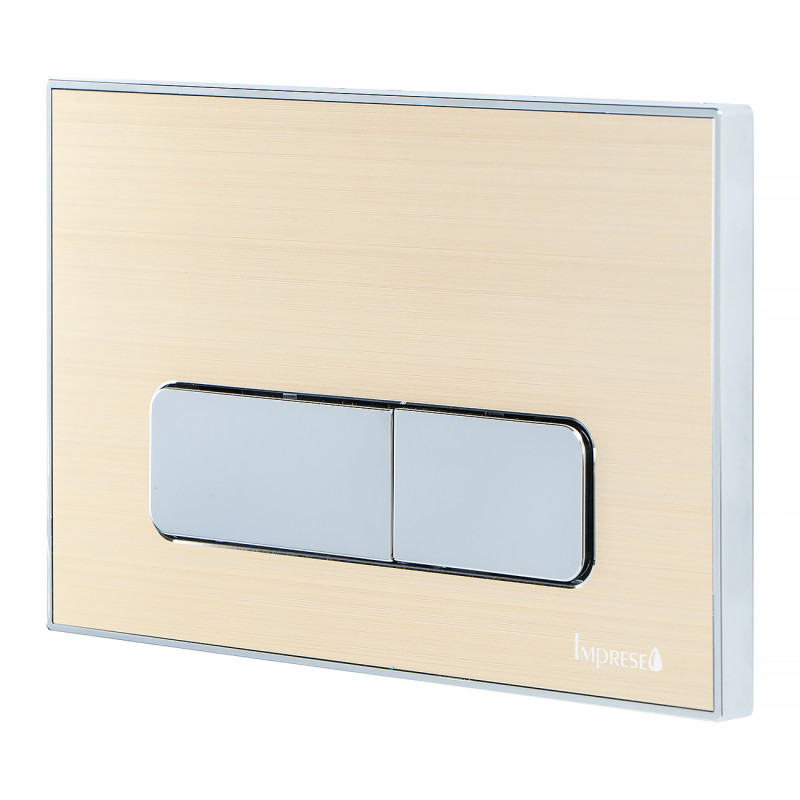 IMPRESE i7113, клавиша смыва, золото сатин, вставка из алюминия, (i7113AG)