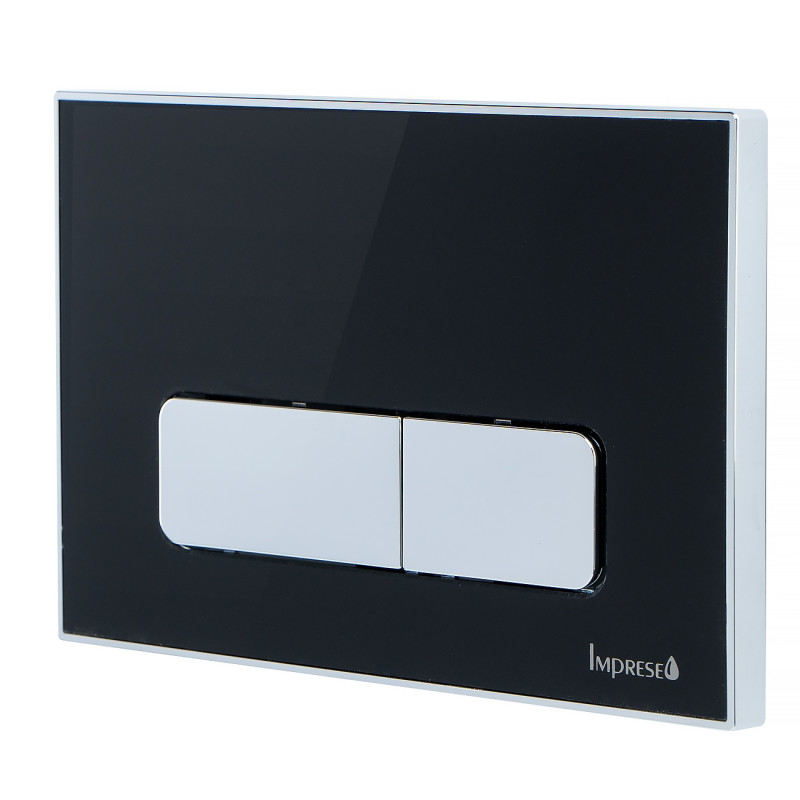 IMPRESE i7110, клавиша смыва, черный глянец, вставка из акрила, (i7110AB)