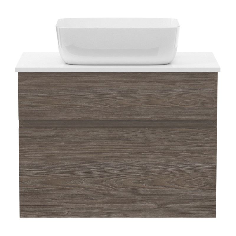 IMPRESE BLATNA L комплект меблів 80см, колір ільм бергамо: тумба підвісна, зі стільницею, 2 ящики + умивальник накладний, (f32108Dr)