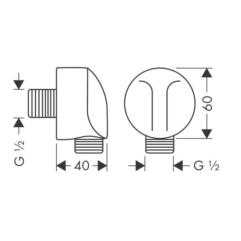 Hansgrohe FIXFIT E шлангове під`єднання, 1/2`, без клапана зворотньго току води, внутрiшня частина з латунi, полiроване золото, (27454990)