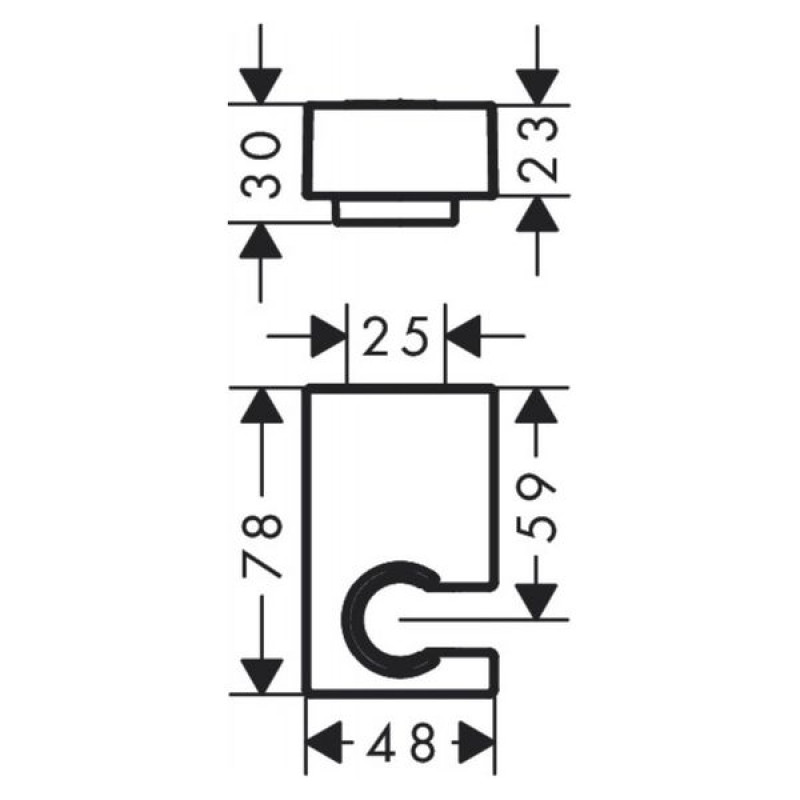 Hansgrohe PORTER E держатель для душа, шлифованный черный хром, (28387340)