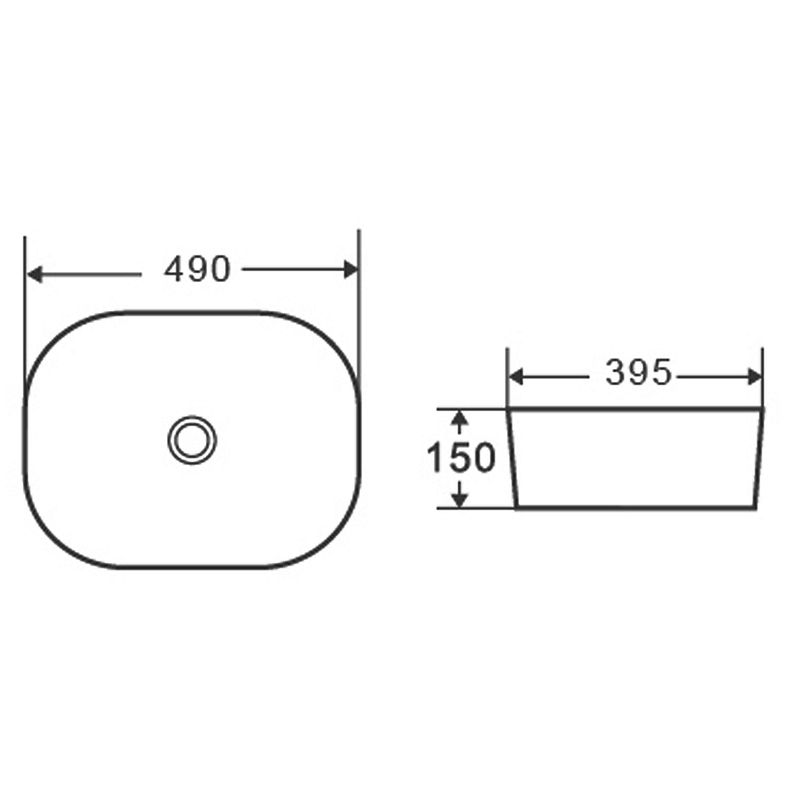 IMPRESE умывальник накладной без отверстия под смеситель 49*39,5*15 см, (i11143)