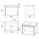 IMPRESE BILOVEC комплект меблів 70см білий: тумба підвісна, зі стільницею, 1 ящик + умивальник накладний, (f3276W)