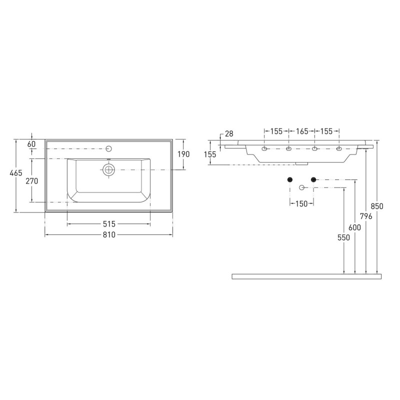 IMPRESE LASKA умивальник меблевий 81*46,5 см, (i3217(2))