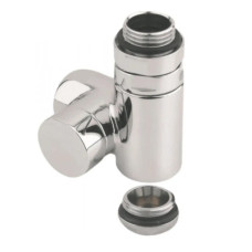 Carlo Poletti Кран отсекающий трехосевой ХРОМ Ø1/2" DX (правый) COMBI CORNER (подкл. тену) (V110410BDX)