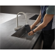 Hansgrohe AQUNO SELECT M81 смеситель для кухни, однорычажный 170, с вытяжным изливом, 3jet, sBox, нержавеющая сталь, (73831800)