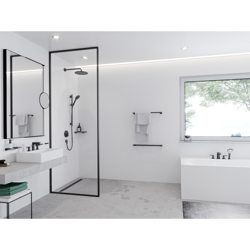 Hansgrohe Croma Держатель душа 389 мм, ½', цвет матовый черный, (27413670)