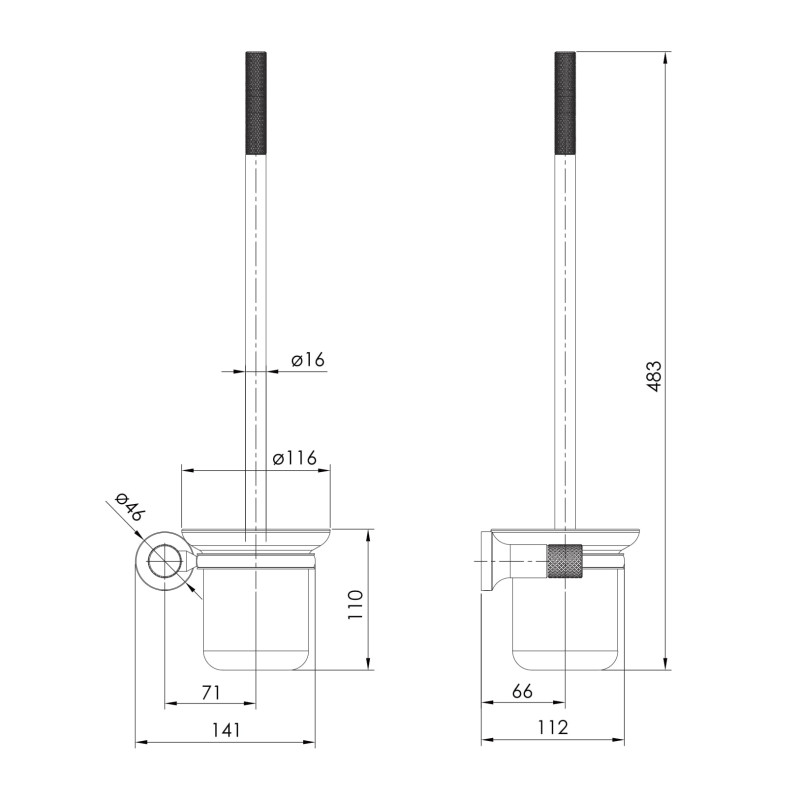 IMPRESE BRENTA щітка для унітазу, графітовий хром, (ZMK091908260)