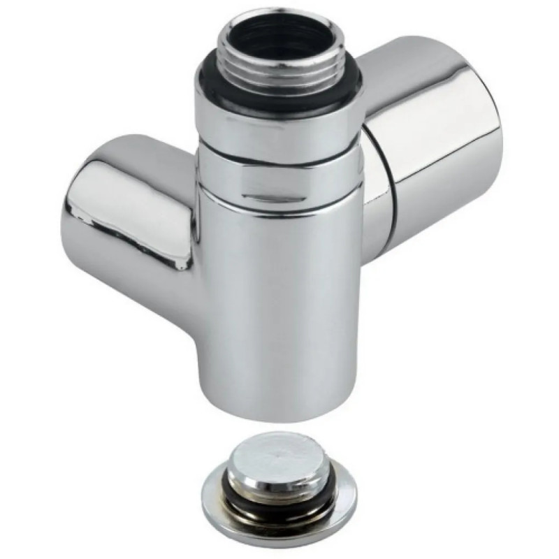 Carlo Poletti Кран-термостат трёхосевой ХРОМ Ø1/2″ SX (левый) COMBI CORNER (подкл. тэну) (V130310BSX)