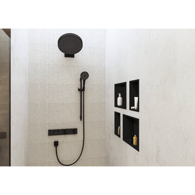 Hansgrohe FixFit Шланговое подсоединение Square с клапаном обратного тока, цвет покрытия черный матовый, (26455670)