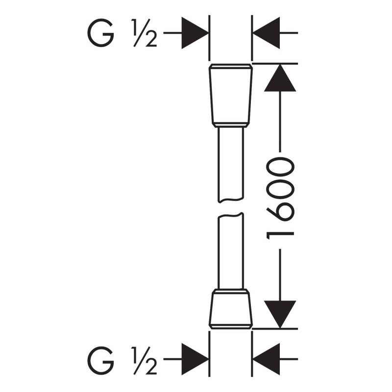 Hansgrohe Isiflex Душовий шланг 160 см, колiр покриття чорний матовий, (28276670)