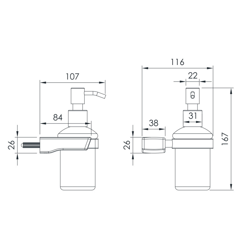 IMPRESE GRAFIKY дозатор для мила настінний, чорний нікель, (ZMK041807310)