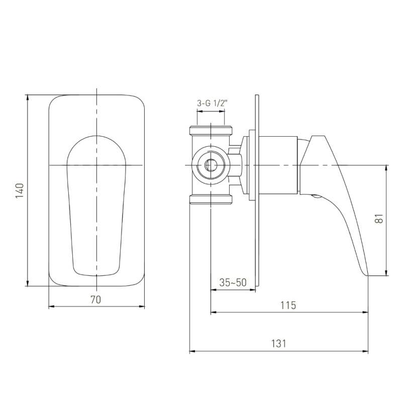 VOLLE ORLANDO змішувач прихованого монтажу для душу, (15193200)