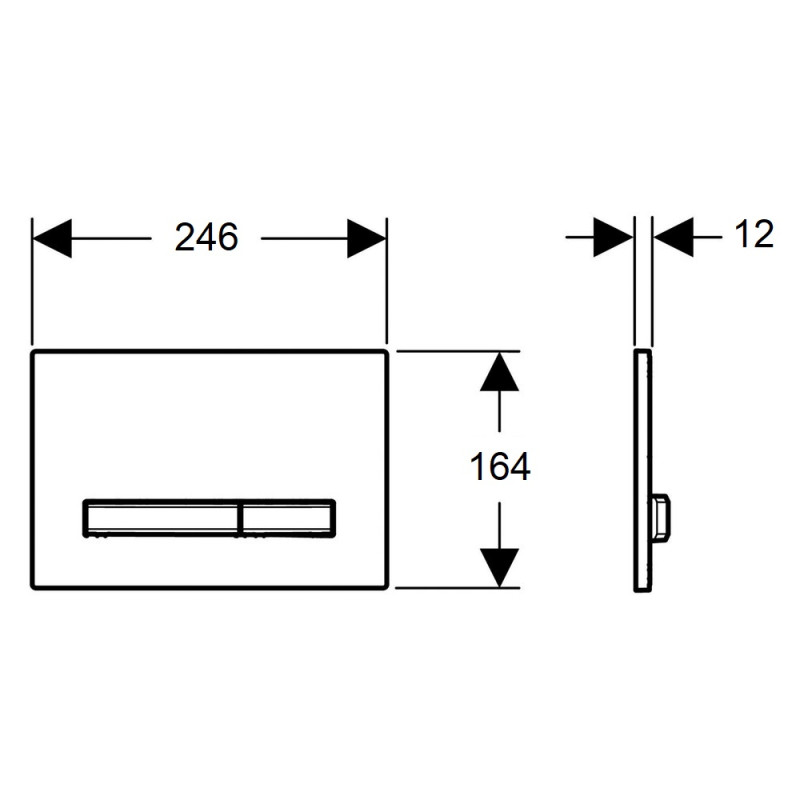 Geberit SIGMA50 SQUARE смывная клавиша для двойного смыва, хромированный / хромированный, матовый, легко чистится, (115.788.GH.2)