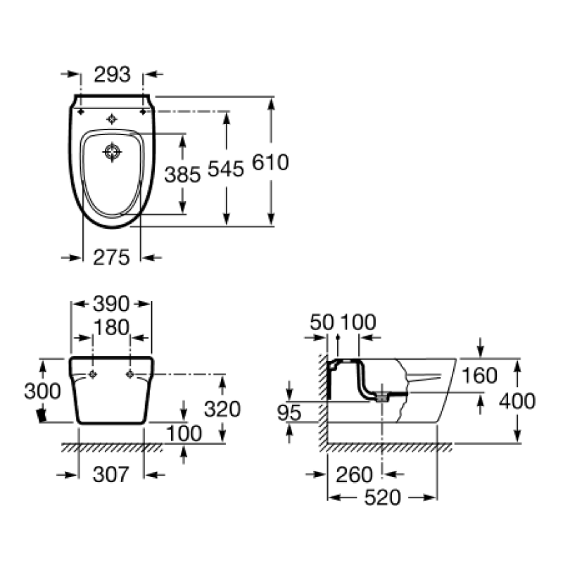 ROCA ХРОМА біде підвісне, (A357655000)