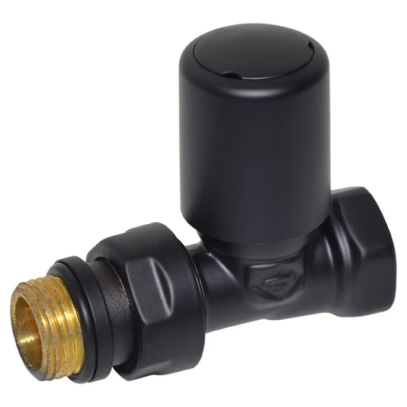 Carlo Poletti Кран радиаторный прямой BLACK MATTE Ø1/2" FIRST (V140710EFS9005O)