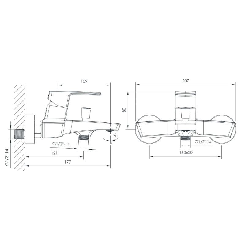IMPRESE GRAFIKY змішувач для ванни, чорний нікель, (ZMK041807040)