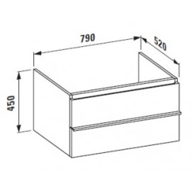 Laufen CASE шкафчик 79*52*32/45см, с 2мя выдвижными ящичками, с сифоном, открытый сверху и с тыла, цвет светлый дуб, (H4052230755191)