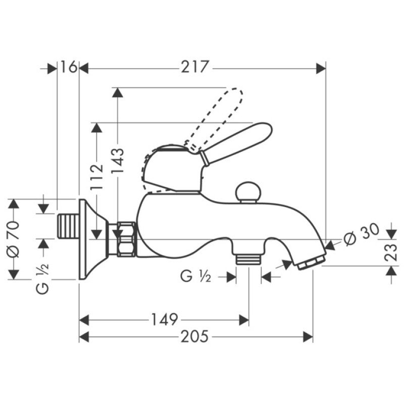 Axor Carlton Смеситель для ванны, однорычажный (полированное красное золото), (17410300 (polished red gold))