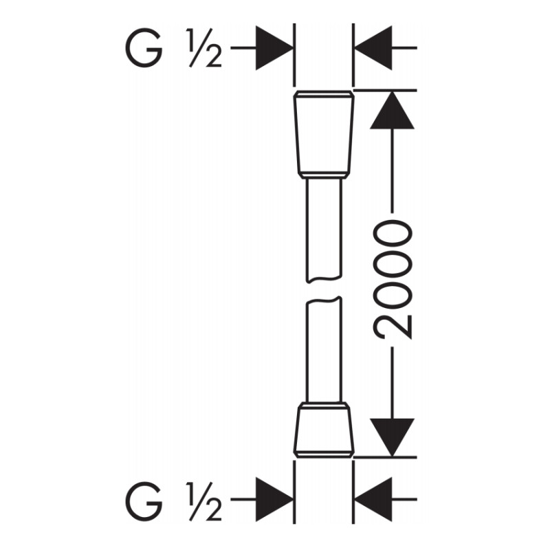 Hansgrohe Comfortflex Шланг 2,00 м ½’, хром, (28169000)