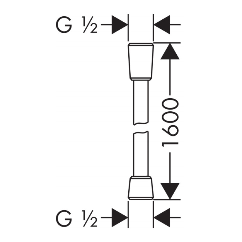 Hansgrohe ComfortflexШланг 1,60 м ½’, хром, (28168000)