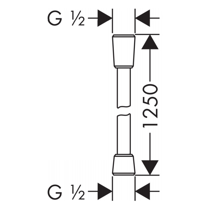 Hansgrohe Comfortflex Шланг 1,25 м ½, хром, (28167000)