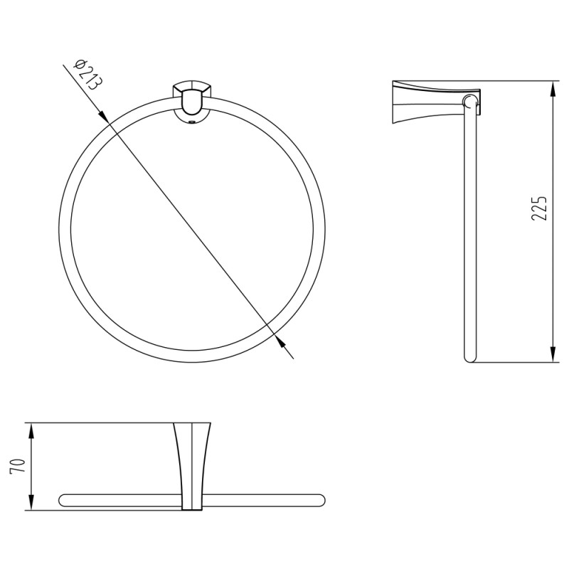 IMPRESE CUTHNA stribro тримач рушника (кільце), (130280 stribro)