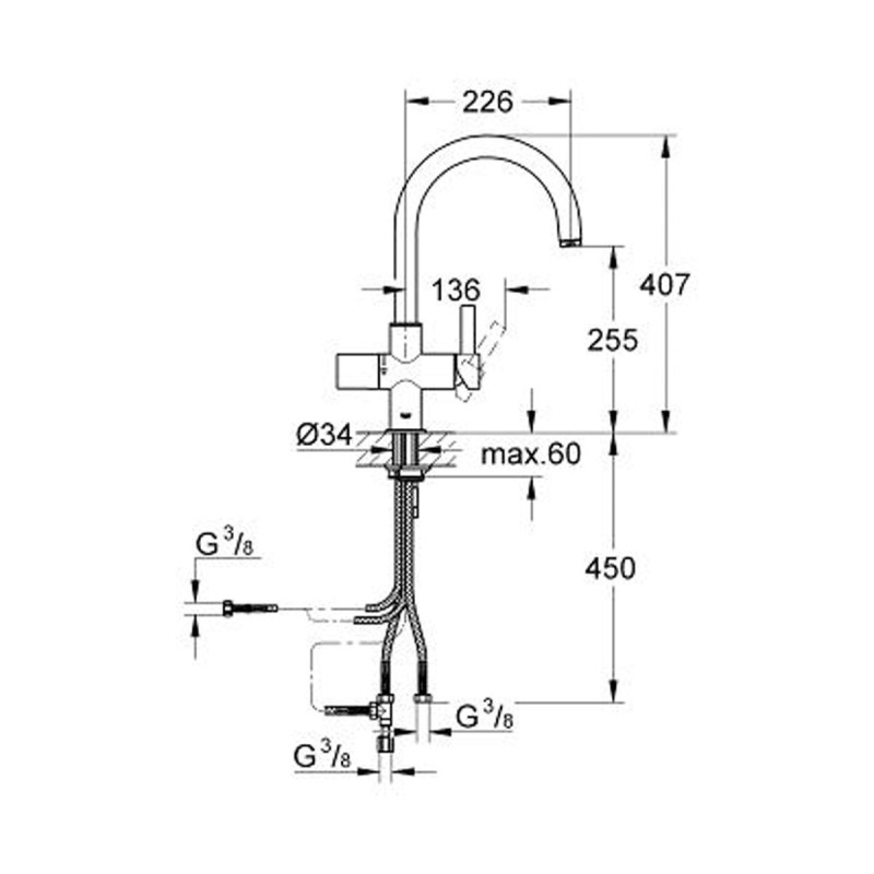 Grohe Blue Смеситель для кухни, однорычажный, (33251000)