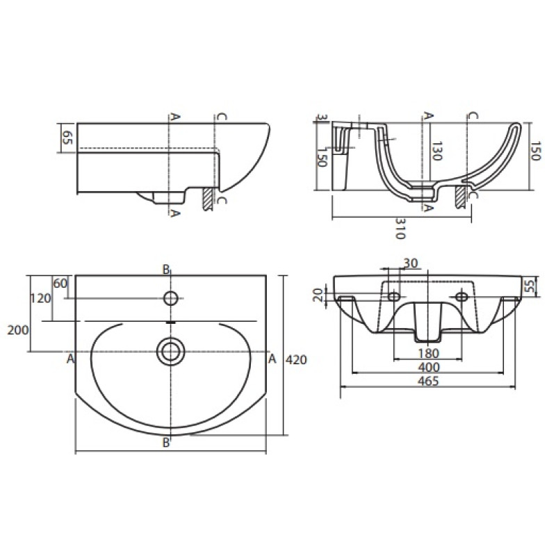 KOLO RUNA раковина мебельная 50см, Украина (L81950000)