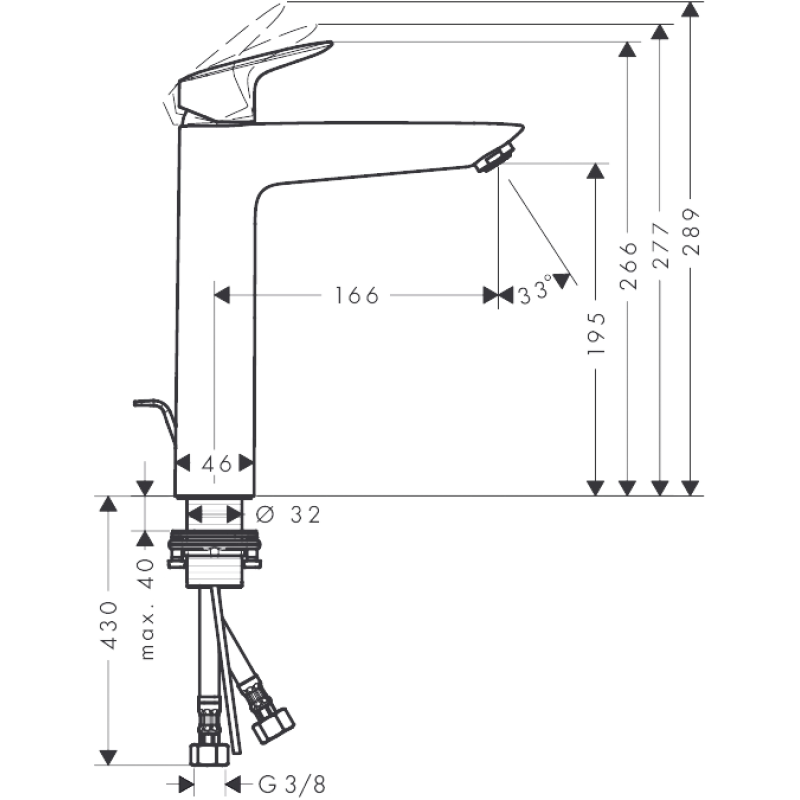 Hansgrohe Logis Смеситель для раковины, однорычажный, корпус высокий, (71095000)