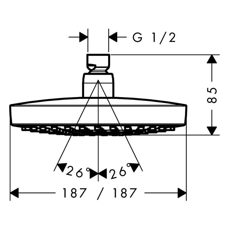 Hansgrohe Croma Select E Верхній душ кол білий, (26524400)