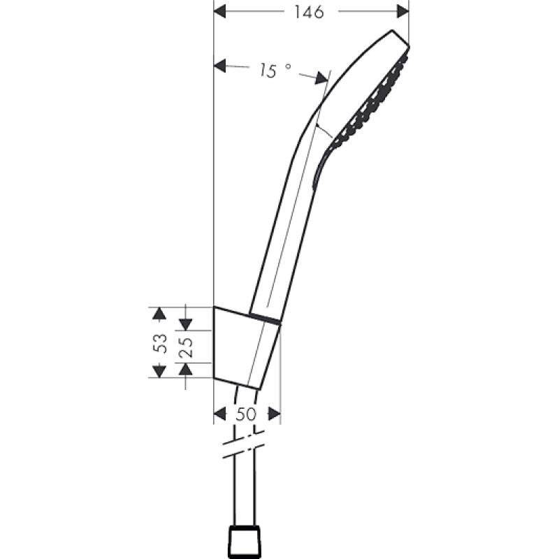 Hansgrohe Croma Select E Vario Porter Ручной душ, с держателем и шлангом1,6м, цвет белый, (26413400)