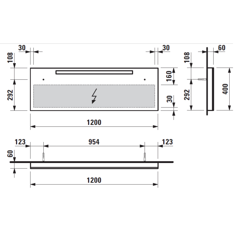 Laufen ALESSI ONE дзеркало 120*40 см з підсвіткою, (H4484310972001)