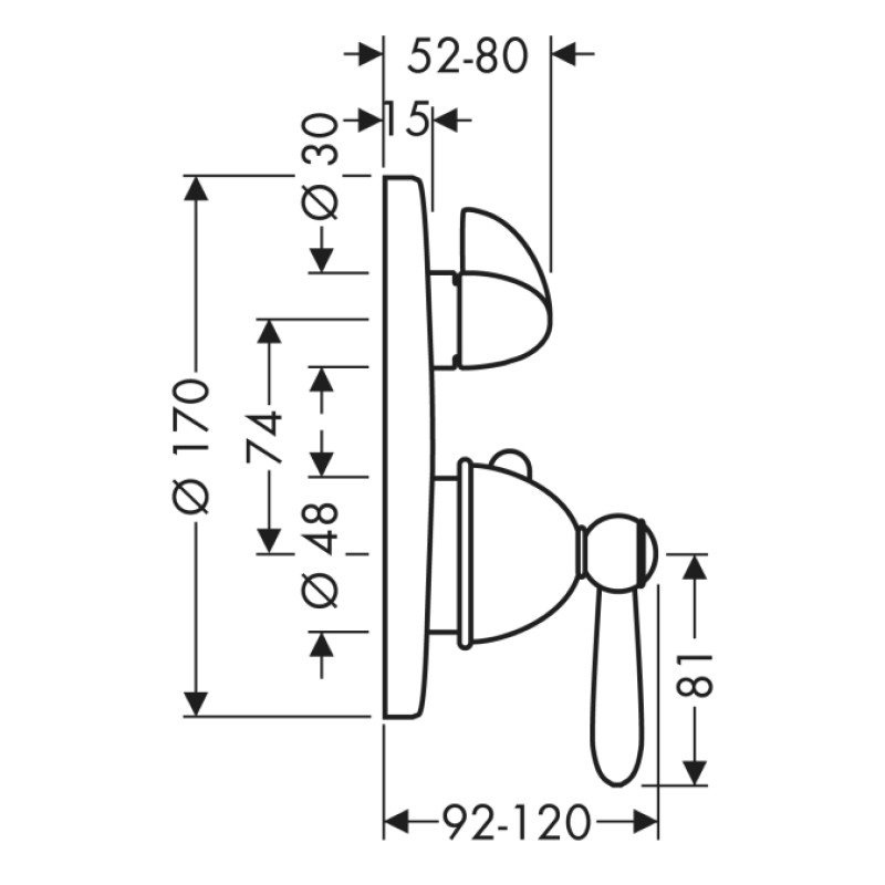 Axor Carlton Термостат с запорным вентилем (цв. Белый), (17700000 (weiss))