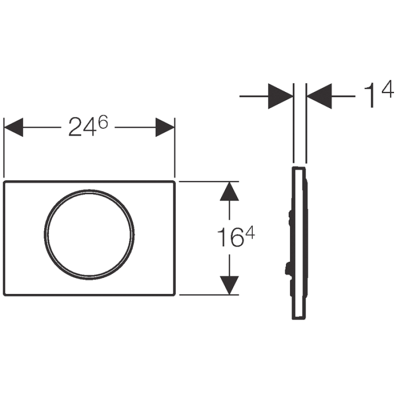 Geberit SIGMA10 ROUND смывная клавиша, для смывания/ остановки смыва, черный/ глянцевый хром, (115.758.KM.5)