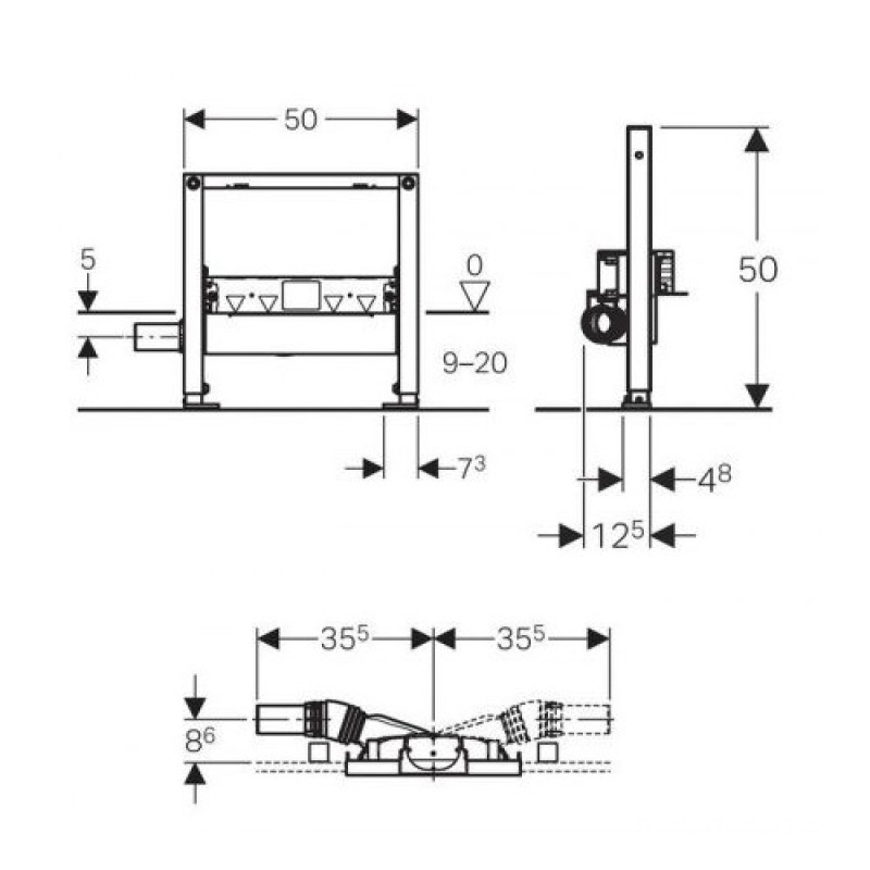 Geberit Duofix душовою елемент, висота 50 см, випуск 50 мм, (111.591.00.1)