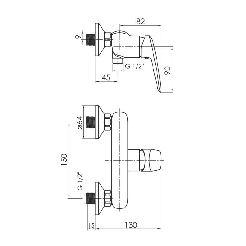IMPRESE PRAHA смеситель для душа, хром, (15030 new)