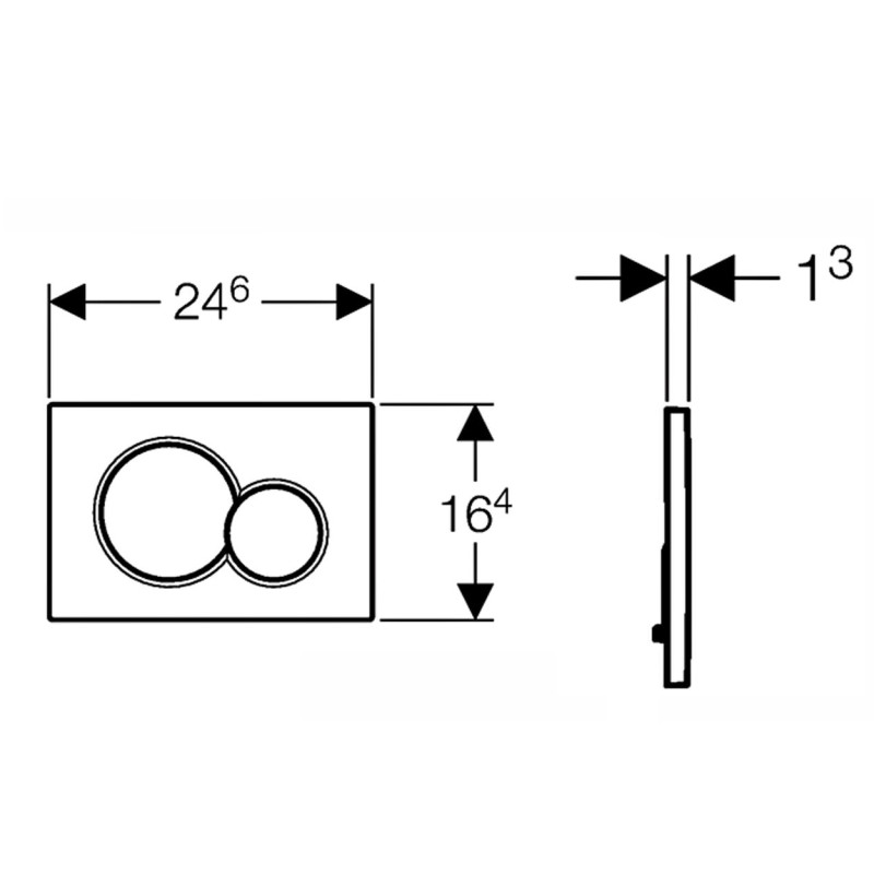 Geberit SIGMA01 ROUND змивна клавіша для подвійного змиву, чорний, (115.770.DW.5)