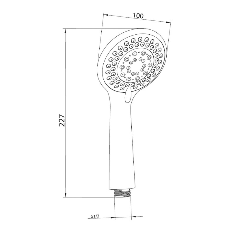 IMPRESE Душ ручний 100 мм, 5 режимів, (W100SL5)