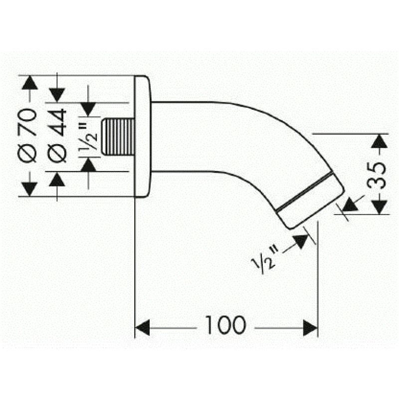 Hansgrohe Держатель для душа 100мм 27438000, (27438000)