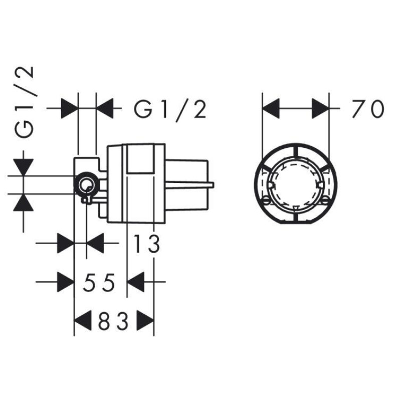 Hansgrohe скрытая часть смесителя для душа, (13620180)