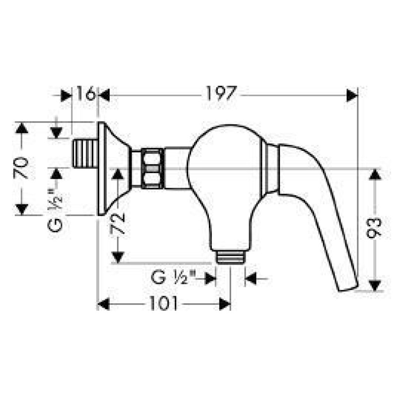 Axor Terrano - смеситель в душевую кабину (хром) HANSGROHE 37600000, (37600000)