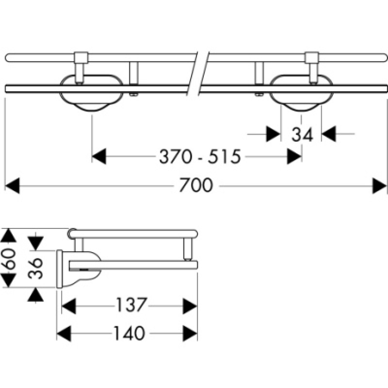 Axor Carlton полочка стеклянная, (40352000)