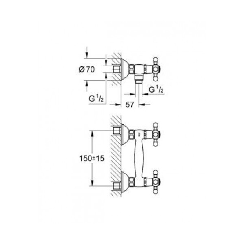 Grohe Sinfonia Смеситель для душа, двухвентильный, (26000000)