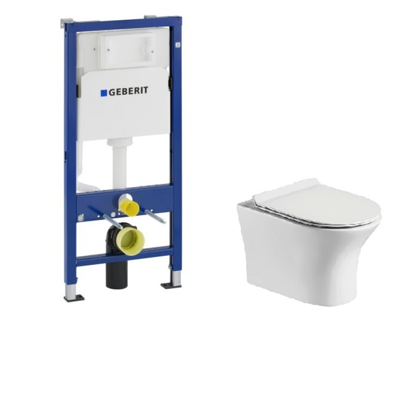 VOLLE Набор инсталляционный: CADIZ унитаз подвесной, сиденье Slim slow-closing, 458.103.00.1 DUOFIX Basic инсталляция для унитаза, без клавиши, (1339.001000+458.103.00.1)