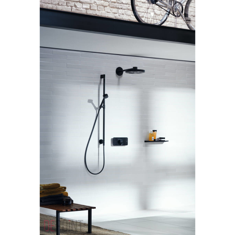 Axor ONE душевой набор 75, 1jet, EcoSmart, шлифованный черный хром, (48791340)