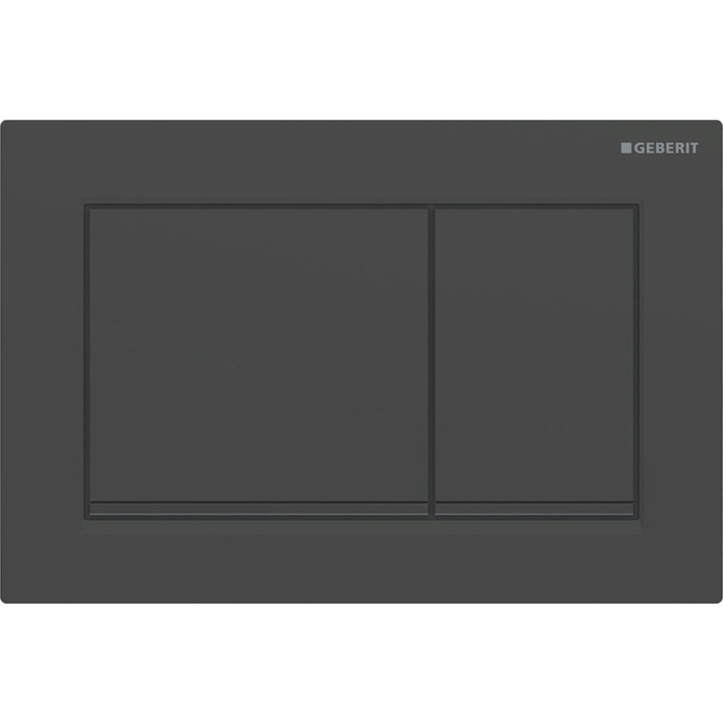 Geberit OMEGA20 SQUARE змивна клавіша для подвійного змиву, чорний матовий, фарбований, легко чиститься/ чорний, (115.080.16.1)
