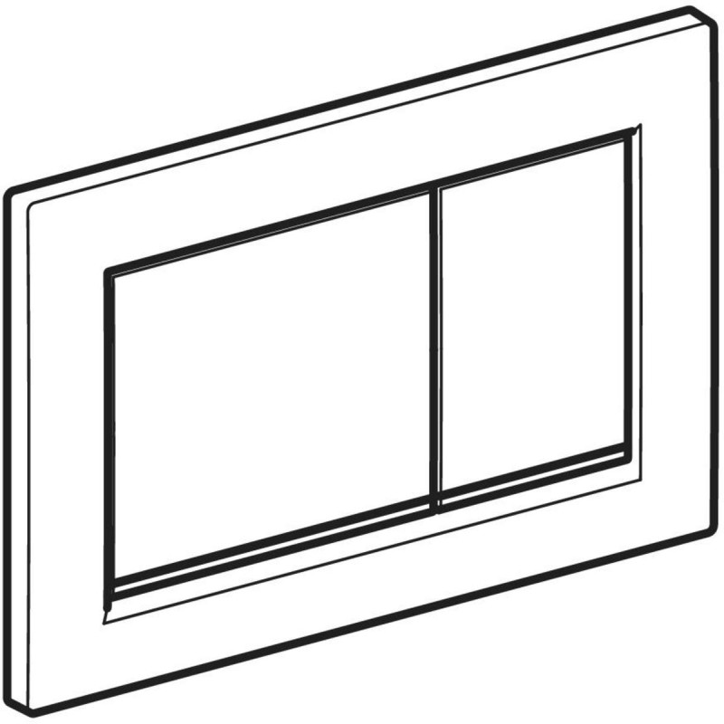 Geberit OMEGA20 SQUARE змивна клавіша для подвійного змиву, чорний матовий, фарбований, легко чиститься/ чорний, (115.080.16.1)